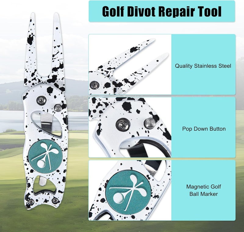 SYNATANA Golf Divot Repair Tool, 3 in 1 Compact Ball Marker Divot Tool, Foldable Golf Divot Tool for Repair & Maintain Green, Golf Essential, Ideal Gift for Golf Enthusiasts - Image 2